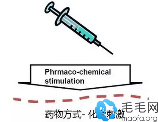 药物方式，化学刺激