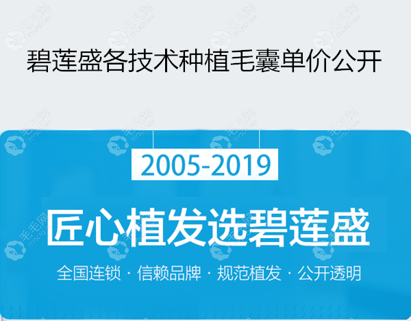 【价格】碧莲盛植发一个单位多少钱?