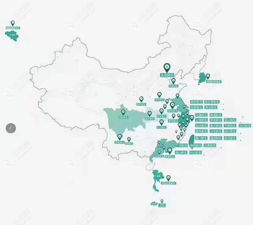 新生植发拥有43家分院
