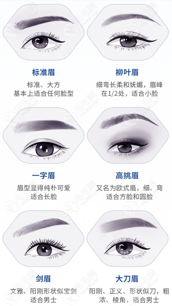 男女可用的各种眉型