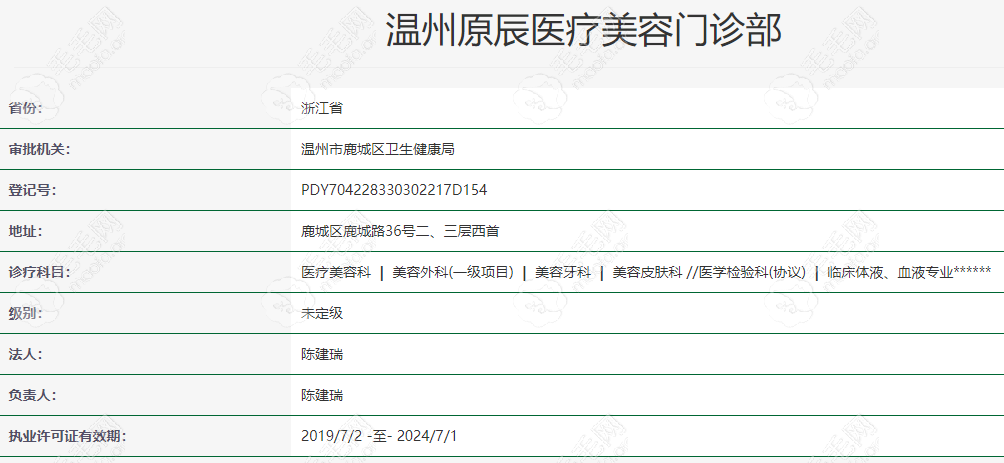 温州原辰植发医院资质