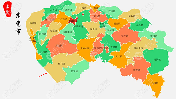 东莞虎门地理位置地图