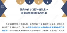 西安种植牙集采新消息：西安472家牙科参与种植体集中采购
