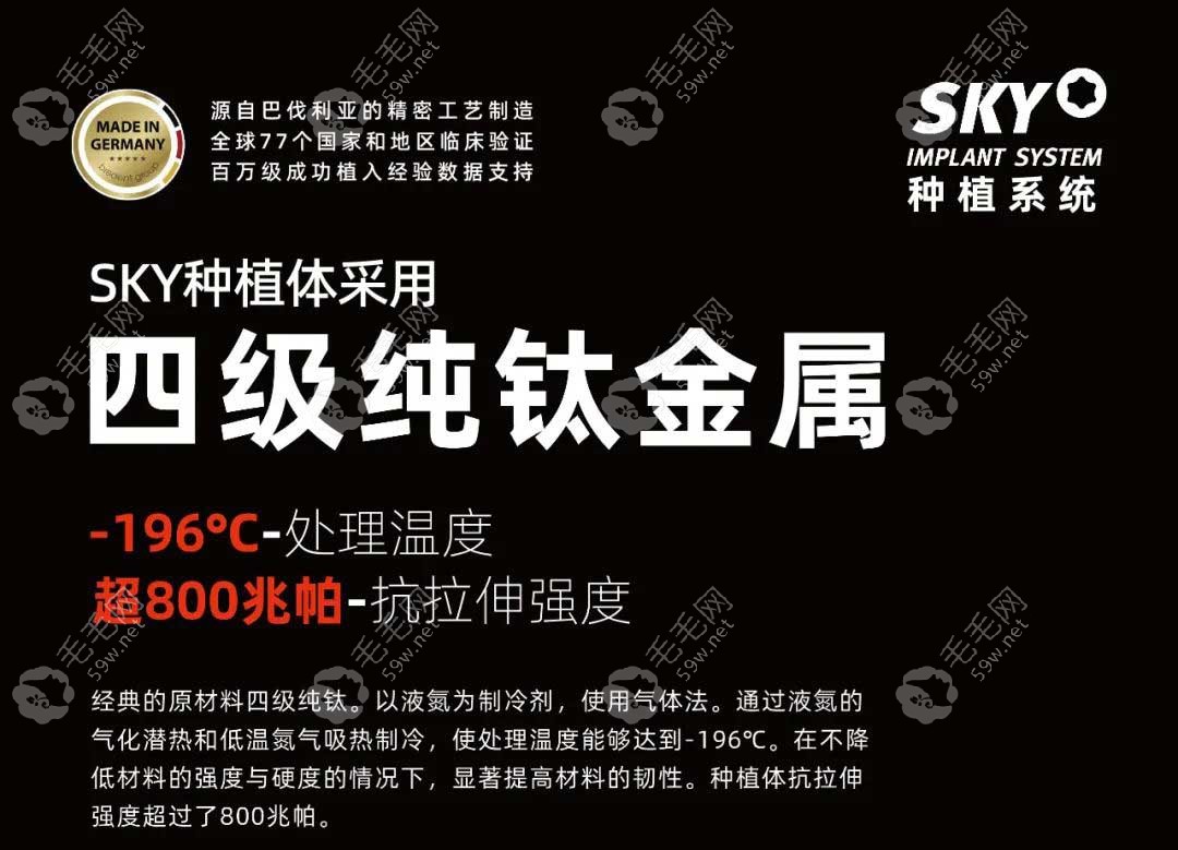 德国sky种植体价格揭晓(sky种植体非亲水性但是4级纯钛材质)