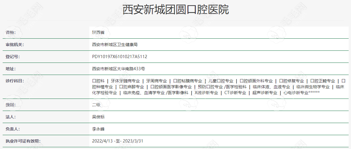 西安团圆口腔医院资质