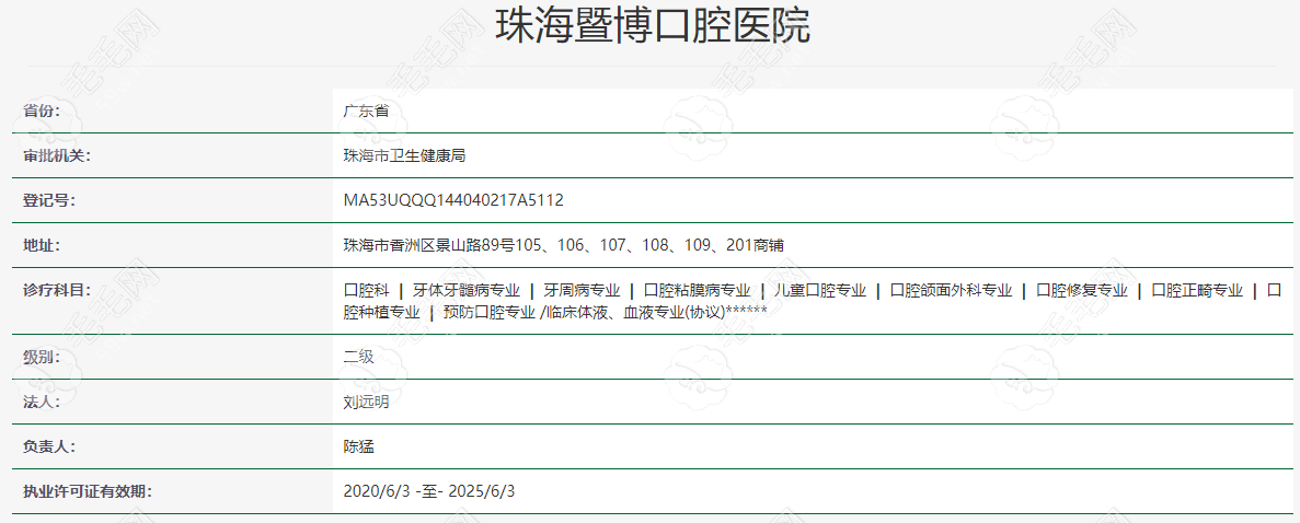 珠海暨博口腔医院正规资质简介59w.net
