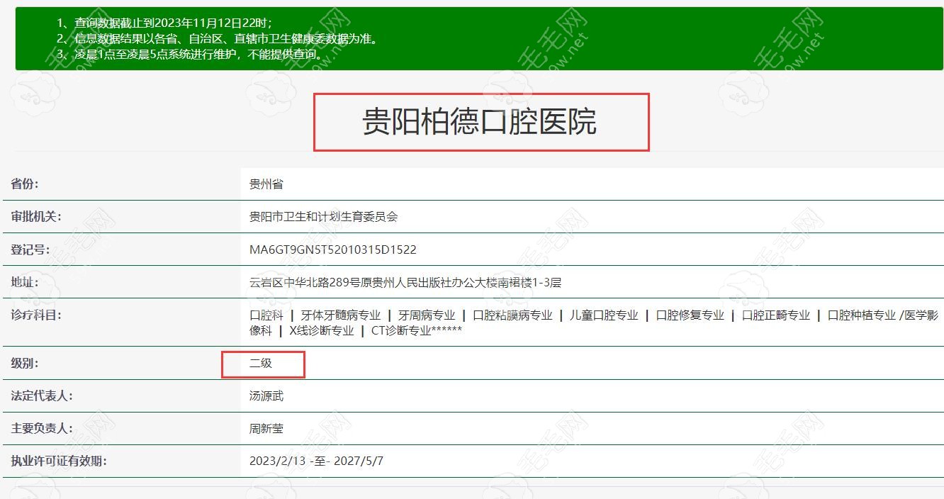 贵阳柏德口腔医院资质 毛毛网