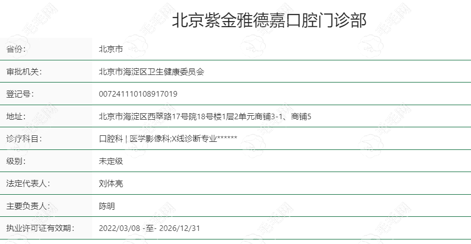 北京雅德嘉口腔（五棵松店）~毛毛网