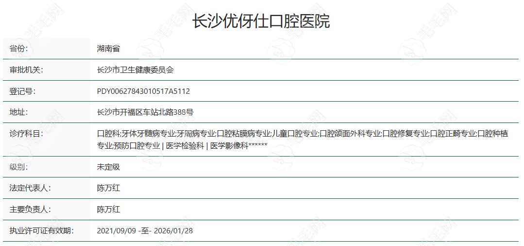 长沙优伢仕口腔医院正规