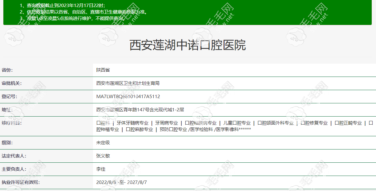 西安莲湖中诺口腔医院正规资质
