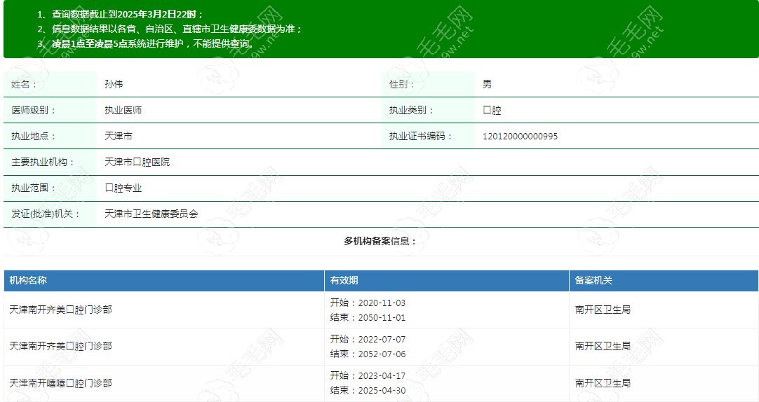 天津嘻嘻口腔门诊部医生孙伟