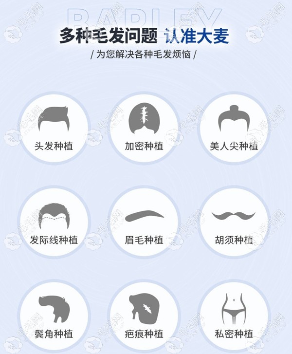 扬州分院开设了全面的毛发项目
