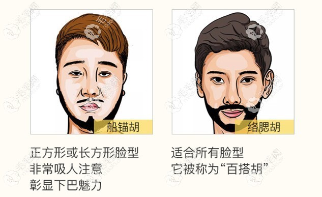 胡須種植適合的臉型