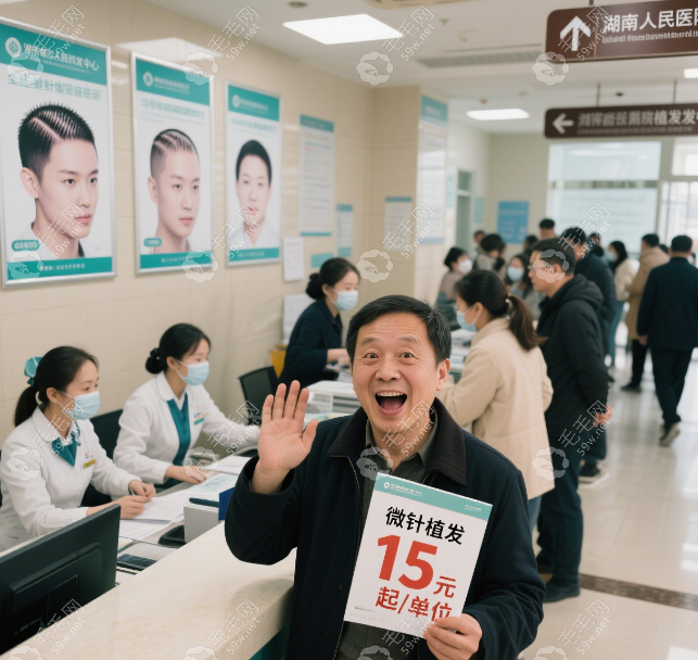 湖南省人民医院植发价格:微针植发15元起/单位!地址一键保存