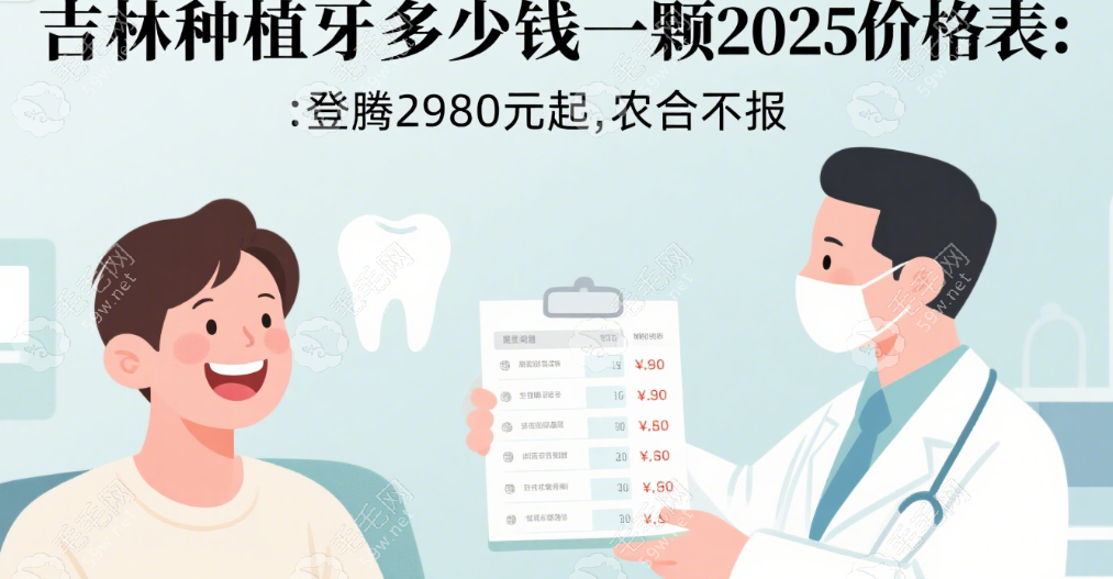 吉林种植牙多少钱一颗2025价格表:登腾2980元起,农合不报