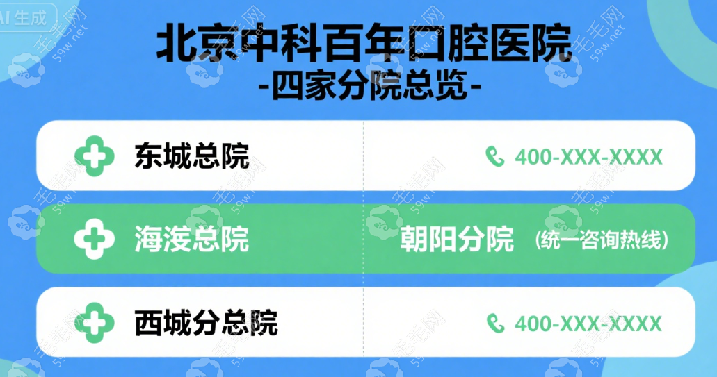 北京中科百年口腔医院地址+电话:四家分院地铁路线实测