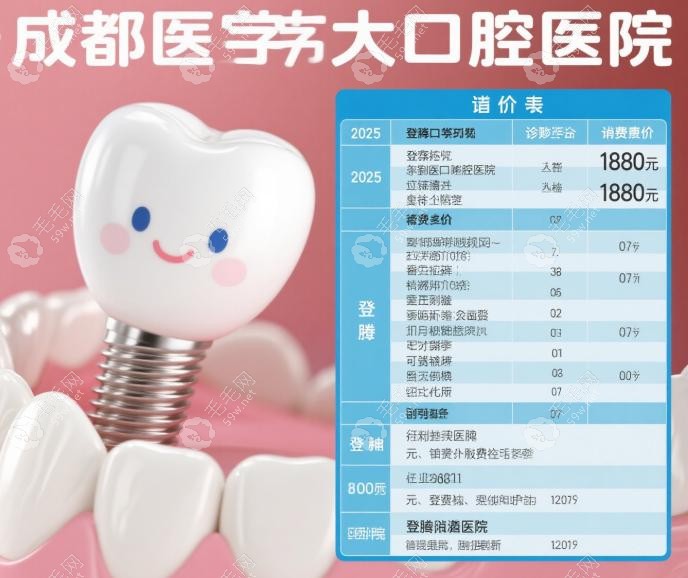 成都醫(yī)大口腔醫(yī)院價(jià)目表2025