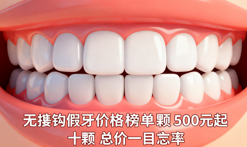 无挂钩假牙价格榜单！单颗500元起，四颗/十颗总价一目了然