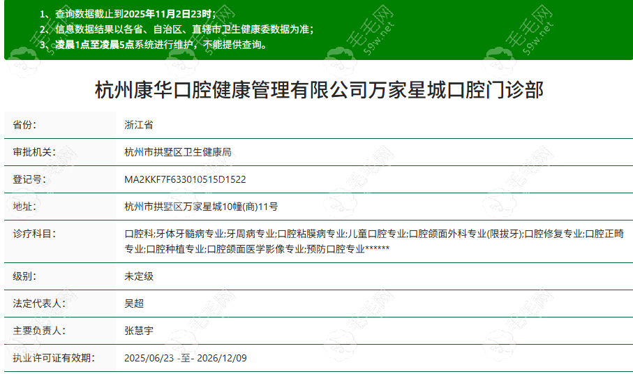 杭州康华口腔资质