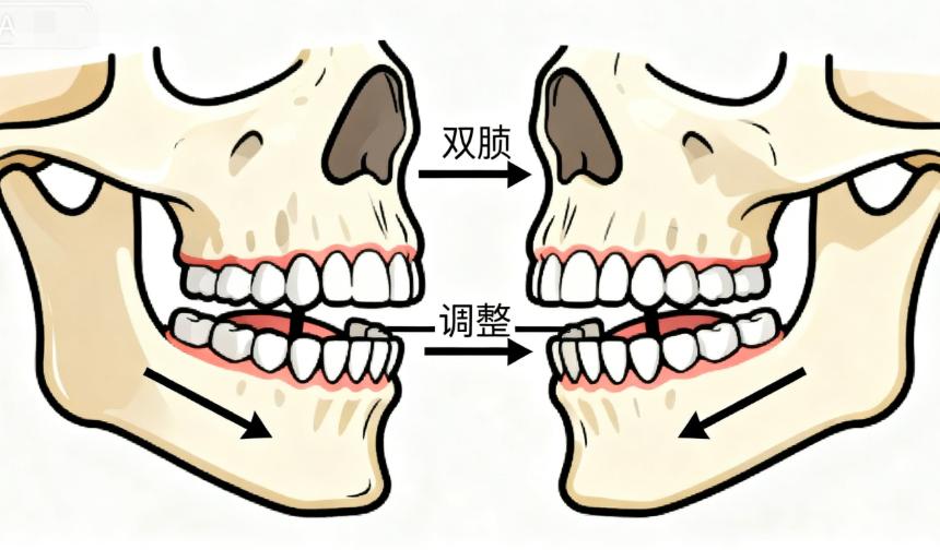 雙鄂手術能改善面中部臉長