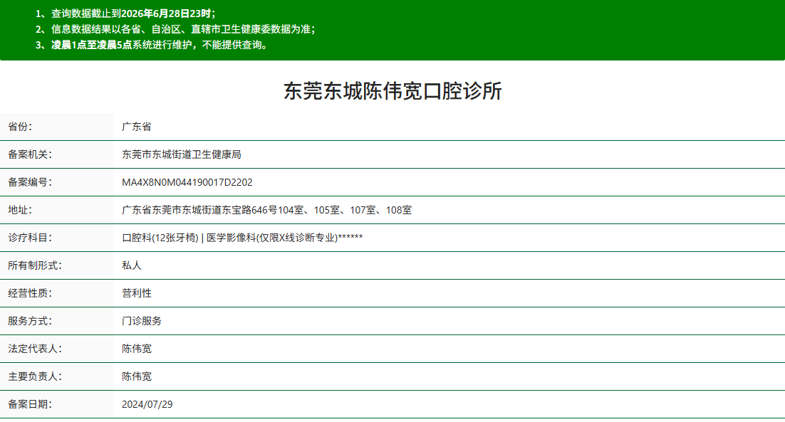 东莞东城陈伟宽口腔诊所