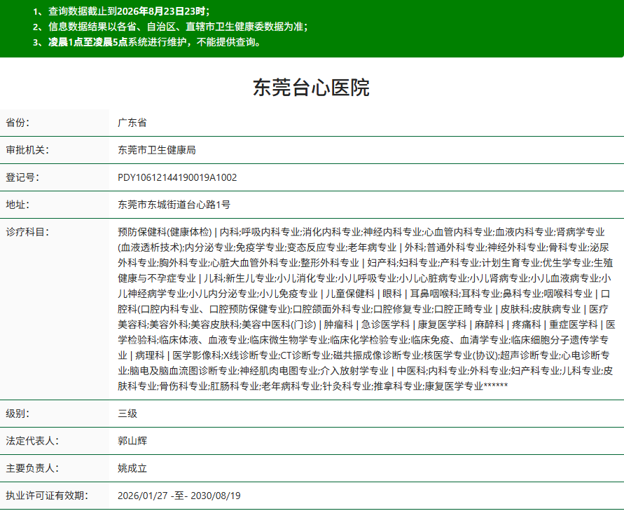 东莞台心医院口腔科